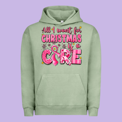 All I Want For Christmas Is A Cure Breast Cancer Urban Hoodie Designed By Lillyallendesigns