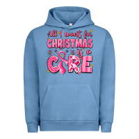 Pigment Pebble Blue all i want for christmas is a cure breast cancer Urban Hoodie - LillyAllenDesigns