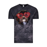 Cloud Black Havanese dog with love glasses Vintage Tee - RanaPortraitStore