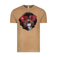 Vintage Camel Havanese dog with love glasses Vintage Tee - RanaPortraitStore