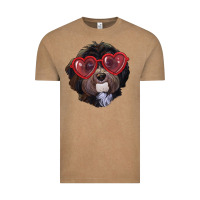 Vintage Coffee Havanese dog with love glasses Vintage Tee - RanaPortraitStore