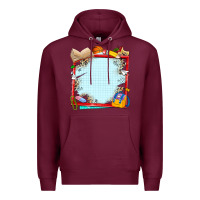 Burgundy school your text here Premium Hoodie - NancyCooperArtShop