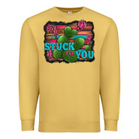 Antique Gold stuck on you heart cactus serape leopard background Premium Sweatshirt - Jasminsmagicworld