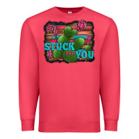 Cardinal stuck on you heart cactus serape leopard background Premium Sweatshirt - Jasminsmagicworld