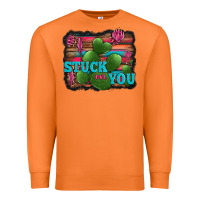 Carrot stuck on you heart cactus serape leopard background Premium Sweatshirt - Jasminsmagicworld