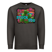 Smoke stuck on you heart cactus serape leopard background Premium Sweatshirt - Jasminsmagicworld