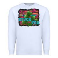 White stuck on you heart cactus serape leopard background Premium Sweatshirt - Jasminsmagicworld