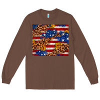 Chestnut 4th of July USA flag leopard sunflower 20oz tumble Long Sleeve Tee - Neo Western