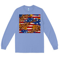 Colony Blue 4th of July USA flag leopard sunflower 20oz tumble Long Sleeve Tee - Neo Western