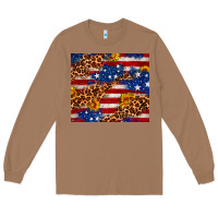 Toasted Coconut 4th of July USA flag leopard sunflower 20oz tumble Long Sleeve Tee - Neo Western