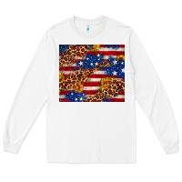 White 4th of July USA flag leopard sunflower 20oz tumble Long Sleeve Tee - Neo Western