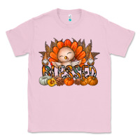 Bubblegum Pink Thanksgiving Turkey Pumpkin Blessed Classic Tee - CowhideDigitalArt
