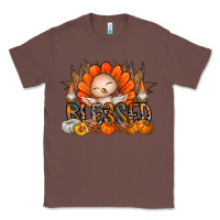 Chestnut Thanksgiving Turkey Pumpkin Blessed Classic Tee - CowhideDigitalArt