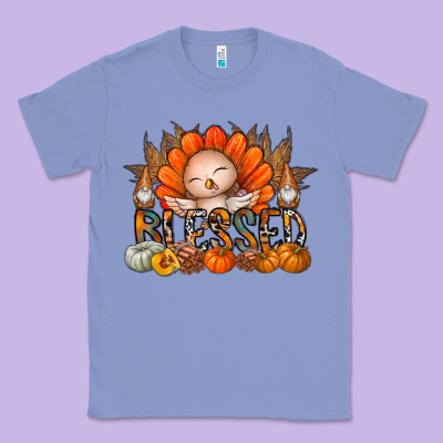 Thanksgiving Turkey Pumpkin Blessed Classic Tee Designed By Cowhidedigitalart