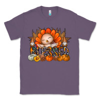 Lavender Thanksgiving Turkey Pumpkin Blessed Classic Tee - CowhideDigitalArt