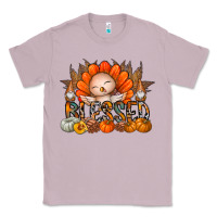 Lilac Thanksgiving Turkey Pumpkin Blessed Classic Tee - CowhideDigitalArt