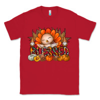 Red Thanksgiving Turkey Pumpkin Blessed Classic Tee - CowhideDigitalArt