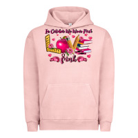 Pigment Salmon in october we wear pink teacher Urban Hoodie - LillyAllenDesigns