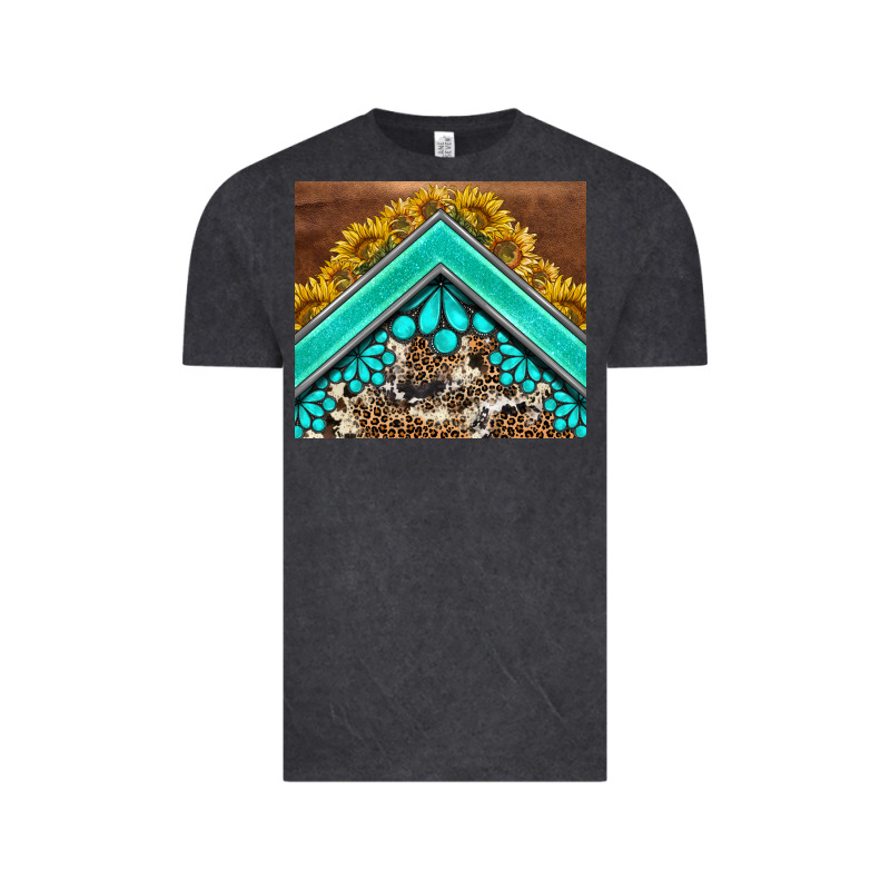 Western  Sunflower Turquise Gemstone  Tumbler Vintage Tee by BarkalooDesign | Teevron