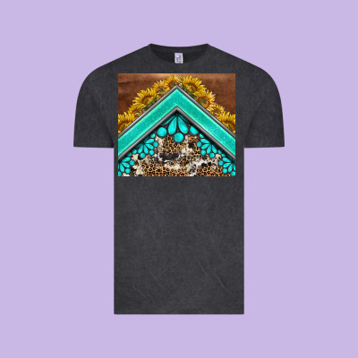 Western  Sunflower Turquise Gemstone  Tumbler Vintage Tee Designed By Barkaloodesign