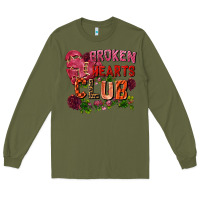 Army Green broken heart club Long Sleeve Tee - FaDigitalArtStudio