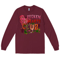Burgundy broken heart club Long Sleeve Tee - FaDigitalArtStudio