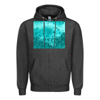 Charcoal Heather turquoise glitter Zipper Hoodie - JahusDesignShop