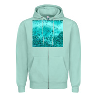 Seafoam turquoise glitter Zipper Hoodie - JahusDesignShop