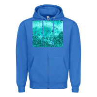 True Royal turquoise glitter Zipper Hoodie - JahusDesignShop