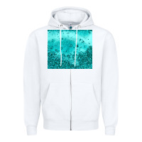 White turquoise glitter Zipper Hoodie - JahusDesignShop
