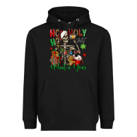 Black ho ho holy shit what a year christmas skeleton Heavyweight Hoodie - Jasminsmagicworld