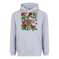 Heather Grey ho ho holy shit what a year christmas skeleton Heavyweight Hoodie - Jasminsmagicworld