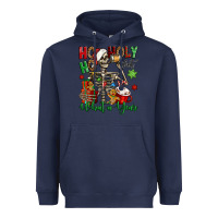 Navy ho ho holy shit what a year christmas skeleton Heavyweight Hoodie - Jasminsmagicworld