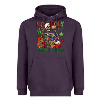 Plum ho ho holy shit what a year christmas skeleton Heavyweight Hoodie - Jasminsmagicworld