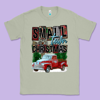 Small Town Christmas Classic Tee Designed By Fadigitalartstudio