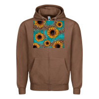 Chestnut sunflower turquoise glitter Zipper Hoodie - JahusDesignShop
