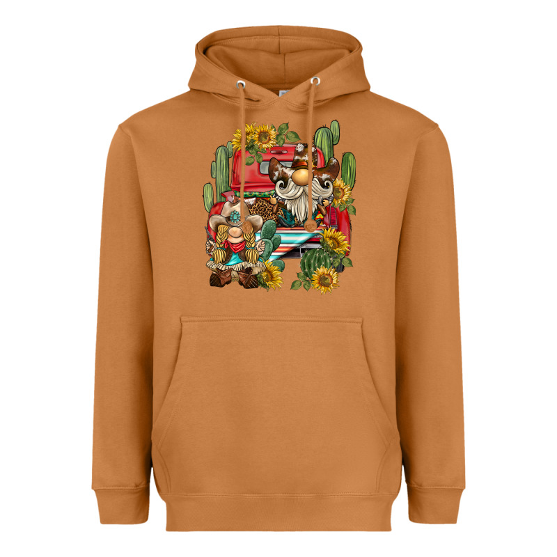 Western Gnome Truck Cactus Sunflower Heavyweight Hoodie by BarkalooDesign | Teevron