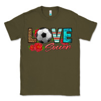 Army Green love soccer Classic Tee - HRA Design Shop
