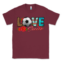 Burgundy love soccer Classic Tee - HRA Design Shop