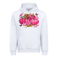 White breast cancer awareness pink pumpkins Urban Hoodie - LillyAllenDesigns