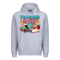 Heather Grey teacher crew Premium Hoodie - NancyCooperArtShop