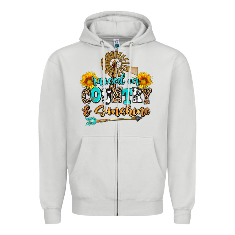 Raised On Country And Sunshine Zipper Hoodie by AdoDesignShop | Teevron