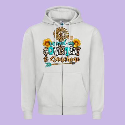 Raised On Country And Sunshine Zipper Hoodie Designed By Adodesignshop