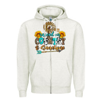 Oatmeal Heather raised on country and sunshine Zipper Hoodie - AdoDesignShop