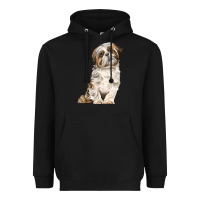 Black Shih Tzu Dog Heavyweight Hoodie - LillyAllenDesigns