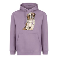 Lavender Shih Tzu Dog Heavyweight Hoodie - LillyAllenDesigns