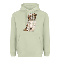 Matcha Shih Tzu Dog Heavyweight Hoodie - LillyAllenDesigns
