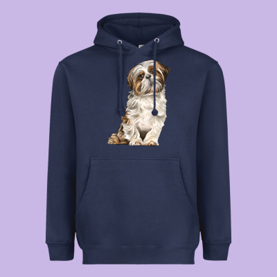 Shih Tzu Dog Heavyweight Hoodie Designed By Lillyallendesigns