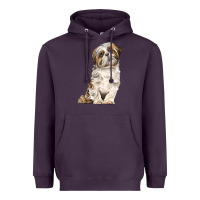 Plum Shih Tzu Dog Heavyweight Hoodie - LillyAllenDesigns