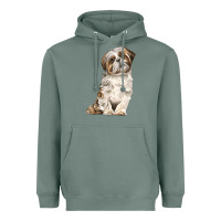 Sage Shih Tzu Dog Heavyweight Hoodie - LillyAllenDesigns